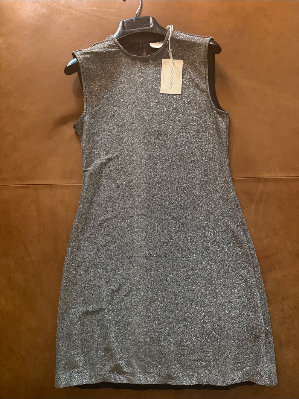 Sleeveless Shimmer Mini Dress - Silver